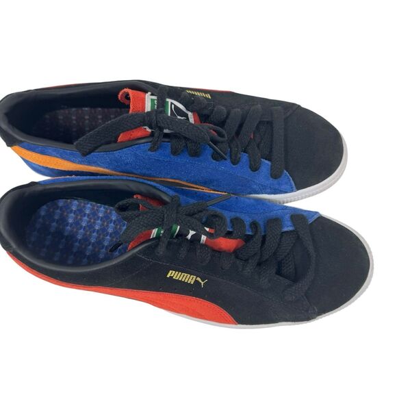 PUMA Suede VTG Teams Low Black Burnt Red Men’s Sz 9.5 - Picture 2 of 7